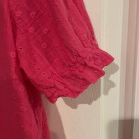 Bubblegum pink polyester blouse - Picture 4 of 6